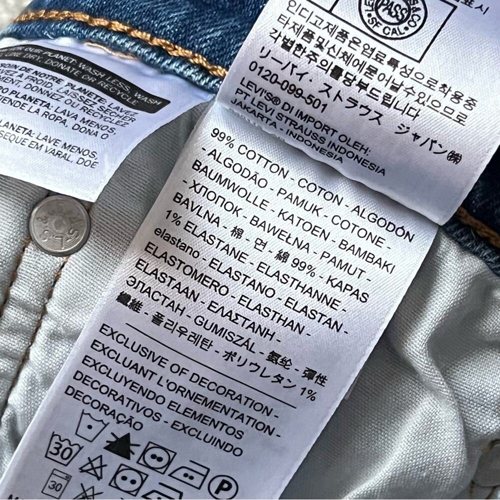 Levi’s 501 Skinny Blue High Rise Cropped Jeans Women’s Size 32 x 28 - Picture 9 of 10